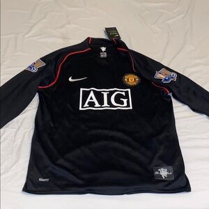 Nike Black cristiano Ronaldo 2007-2008 long sleeve Soccer Jersey